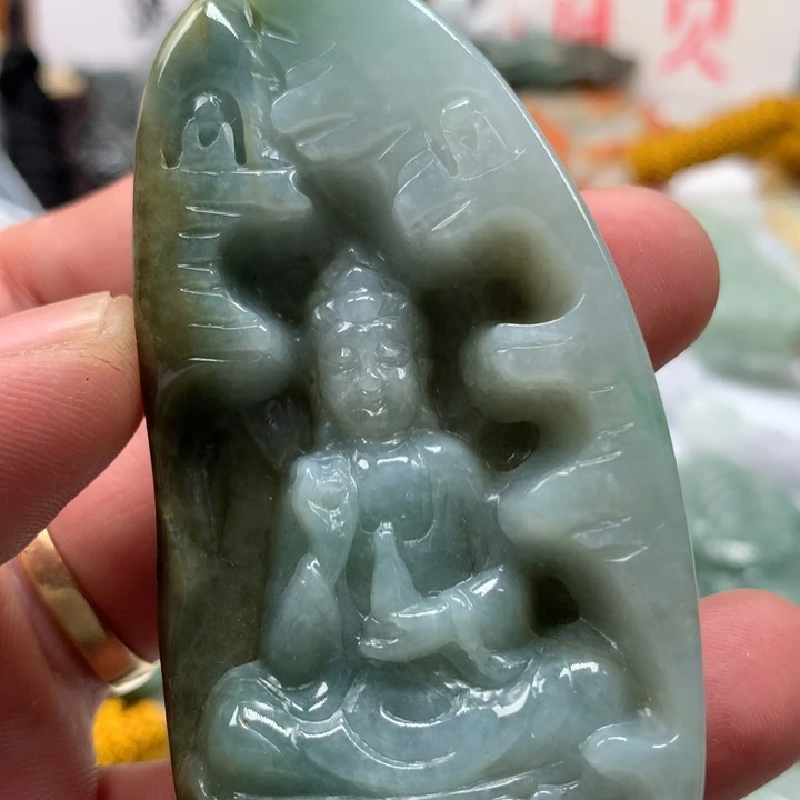 翡翠未镶嵌颈饰保真天然a货翡翠