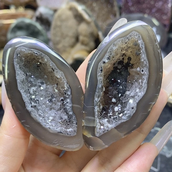 未镶嵌珠宝半成品紫晶灰晶兔耳朵