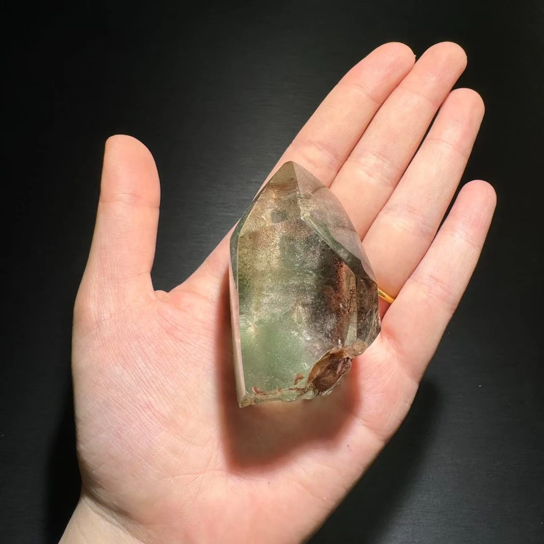 【云上水晶】 D1006 高货红绿幽灵共生原石摆件 多样性发其一