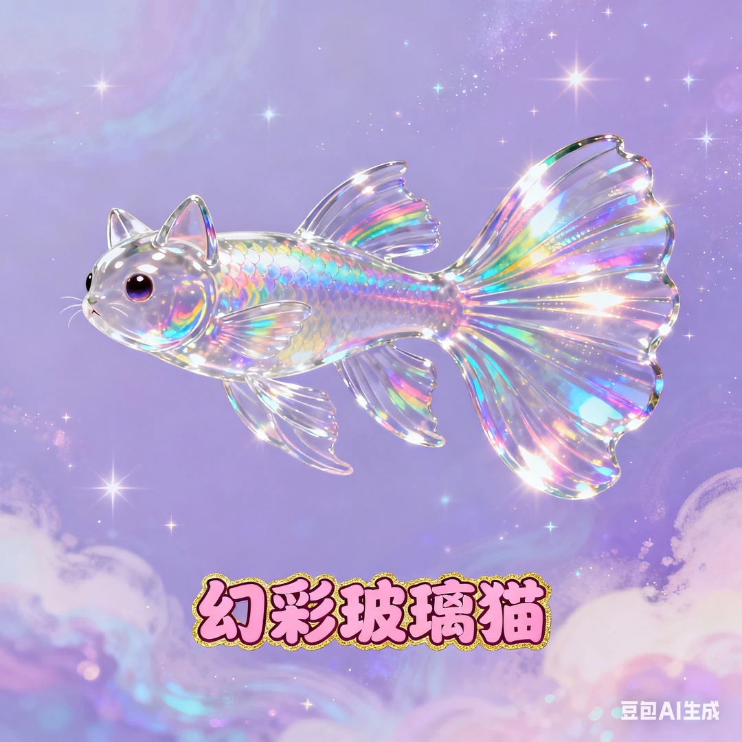 幻彩玻璃猫短球（偏远不包邮勿拍）