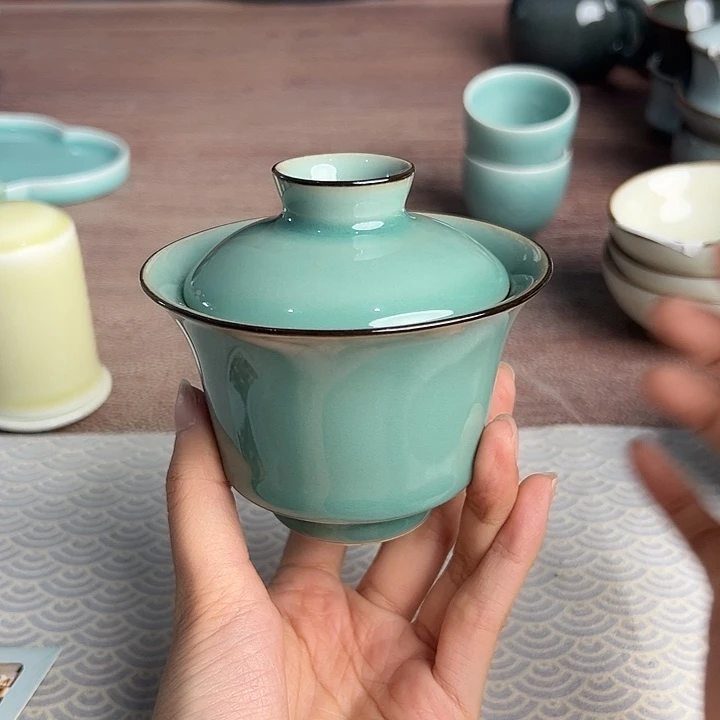 龙泉云间青瓷小米茶器