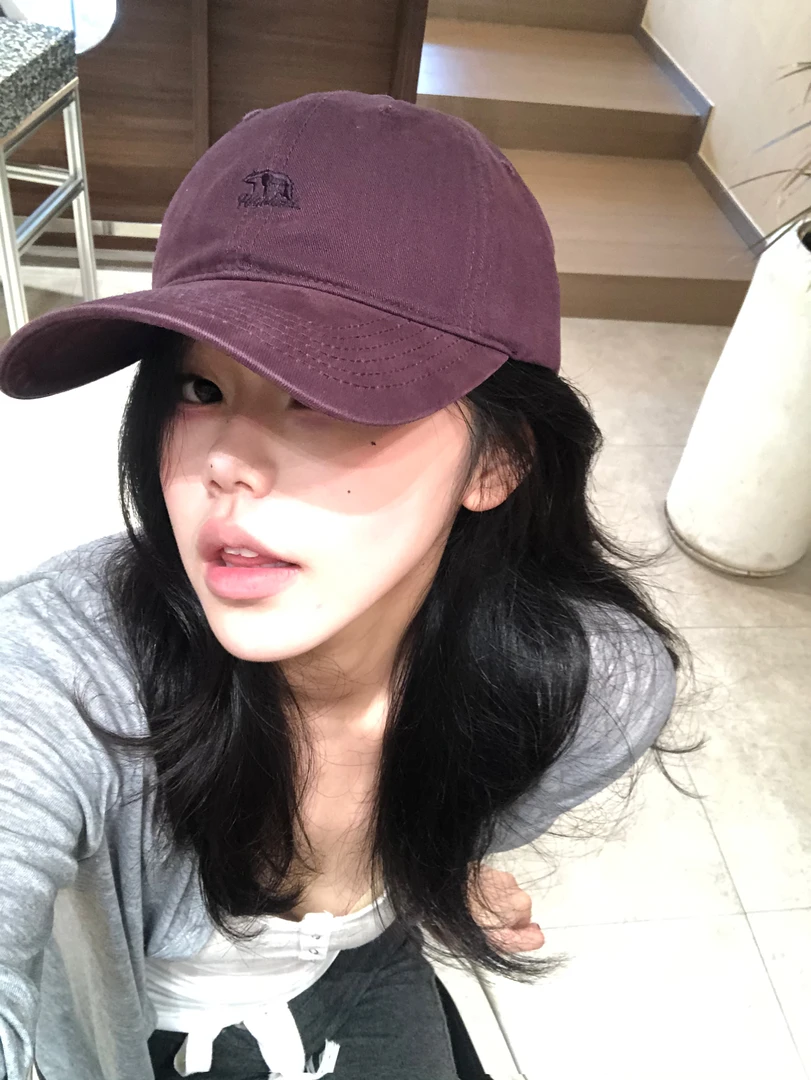 新款气质显脸小帽型 韩版北极刺绣棒球帽男女 宽檐大头围鸭舌帽潮