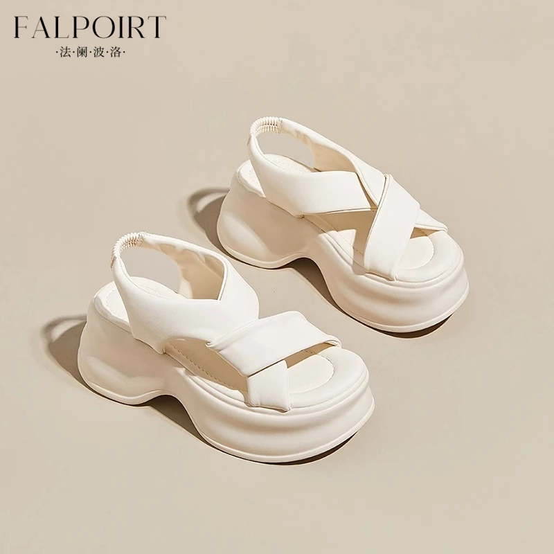 FALPOIRT厚底增高凉鞋女士2025夏季新款法式仙女风休闲百搭沙滩鞋