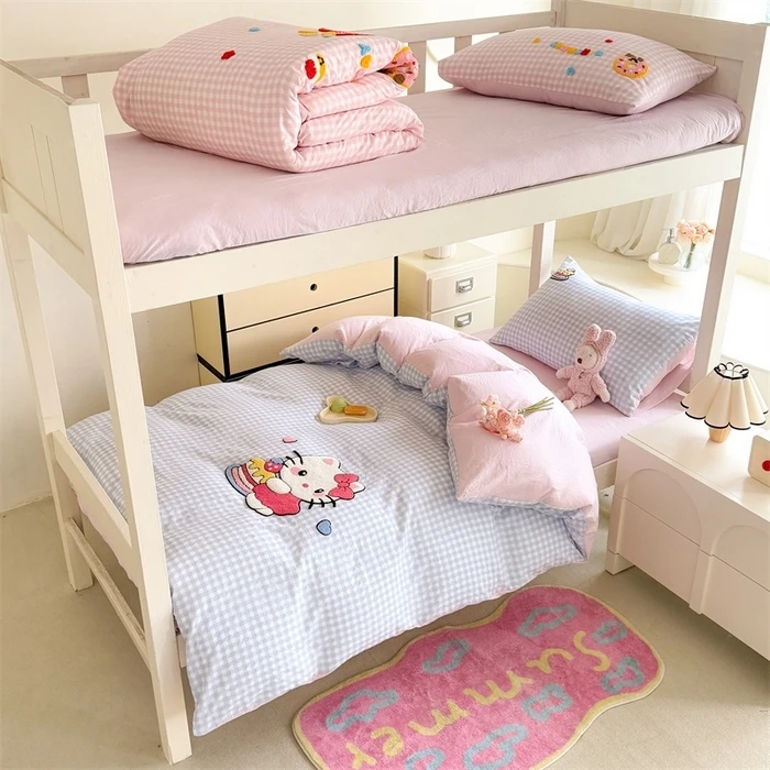 2025爆款A类学生季云朵棉水洗棉毛巾绣三 四件套学生宿舍上下铺