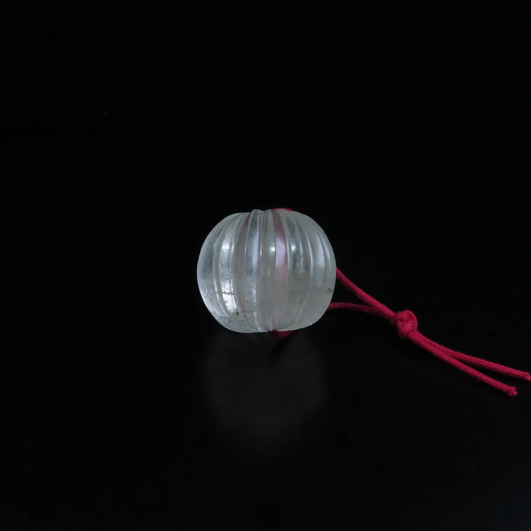 晚清水晶瓜棱珠/MZ507452/水晶/民族文物