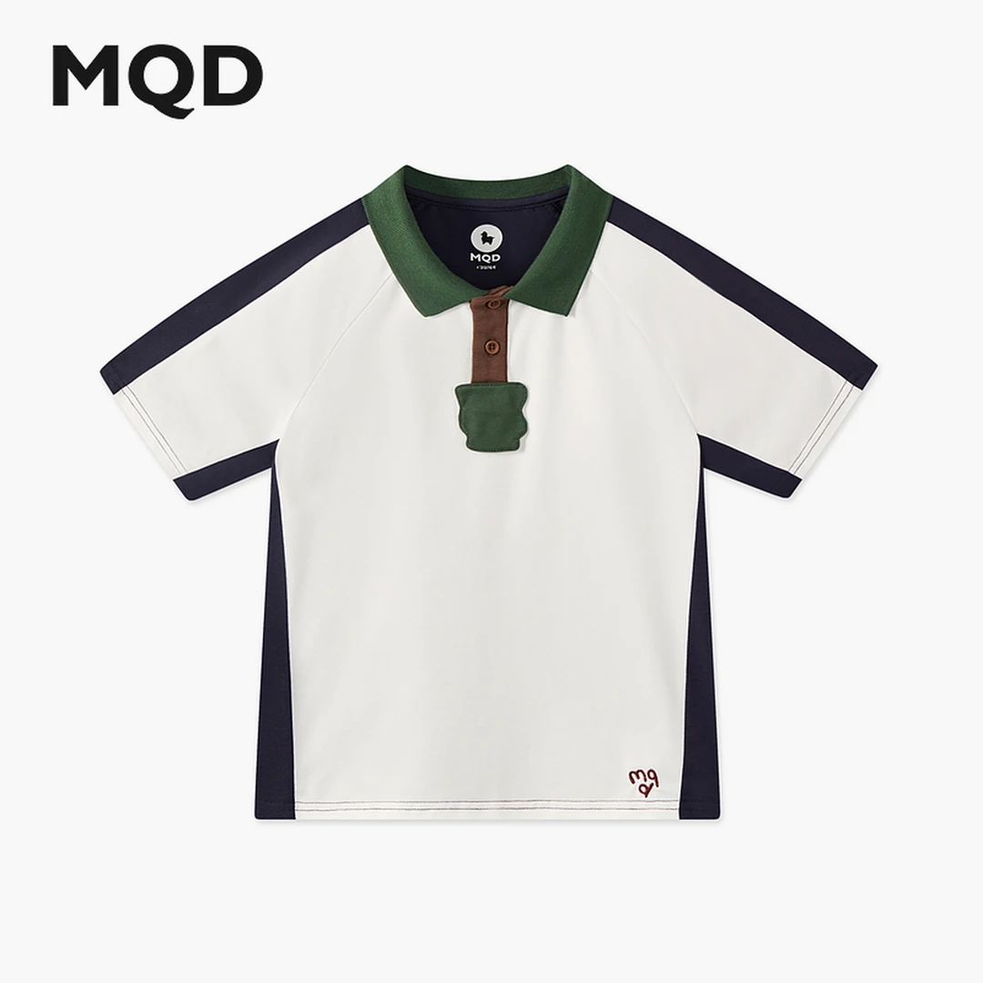 MQD童装男童polo衫2025夏季新品学院风儿童短袖T恤网球羽毛球体恤