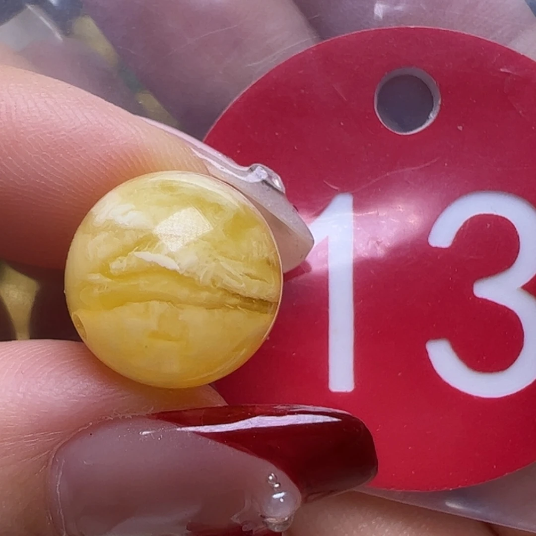 蜜蜡未镶嵌珠宝奇石微瑕13mm圆珠