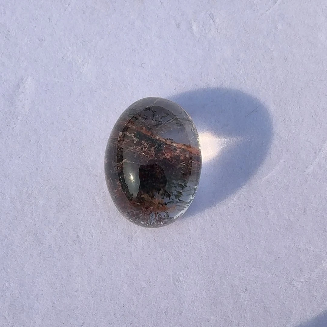 颈饰银S925镶嵌水晶淡**林彩幽灵蛋面