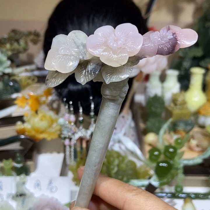 蛇纹石玉未镶嵌发饰