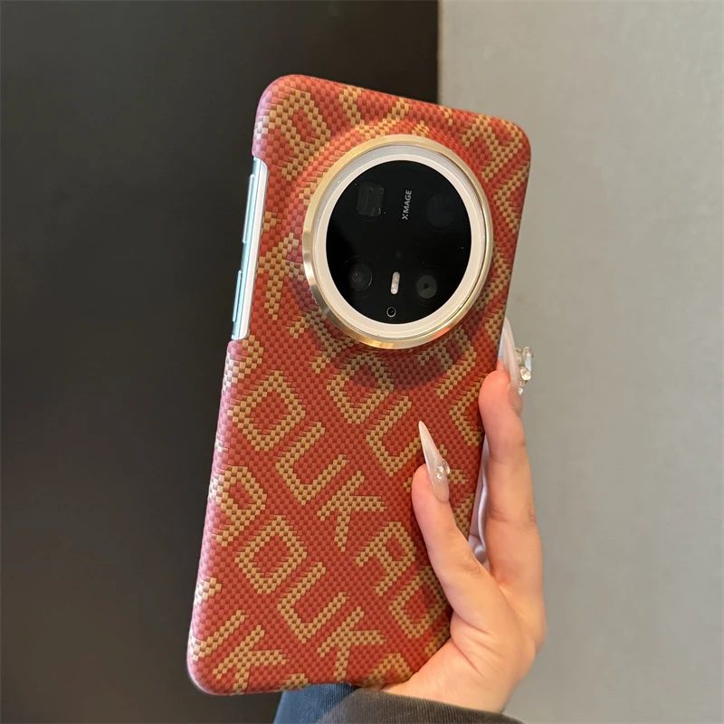 适用华为mate70rs非凡大师手机壳KAOU凯夫拉纹磁吸碳钎维纹保护套