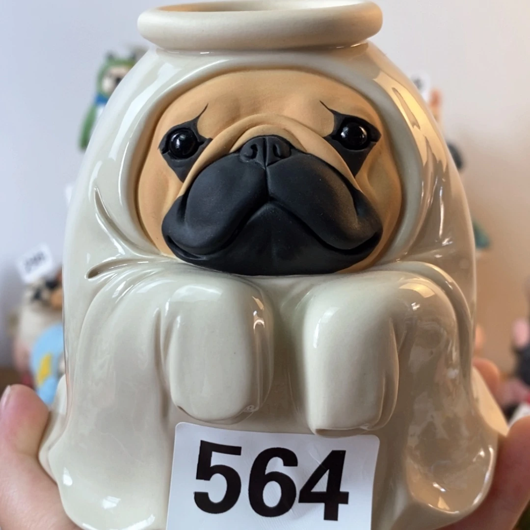 【闪购商品】陶瓷法斗摆件水杯微564