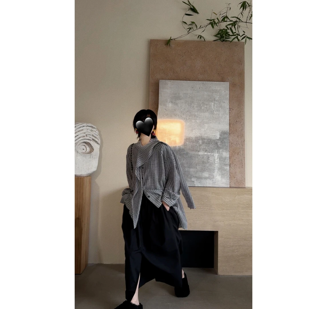 两种穿法格子衬衣 J24C272