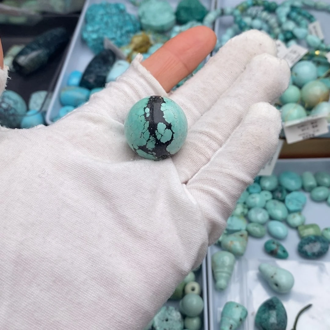 未镶嵌绿松石卡23圆珠