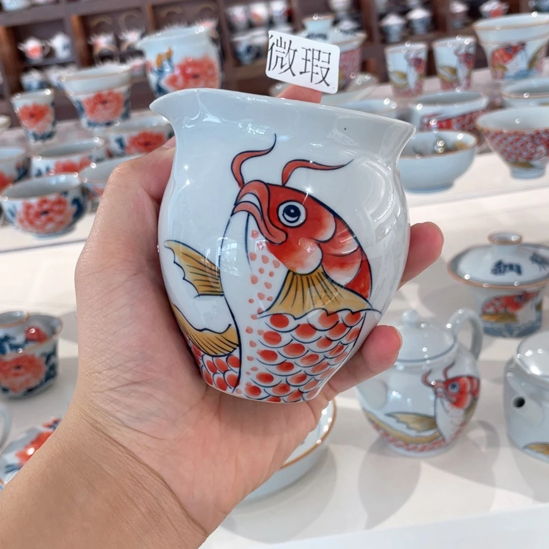 釉下手绘茶具微瑕