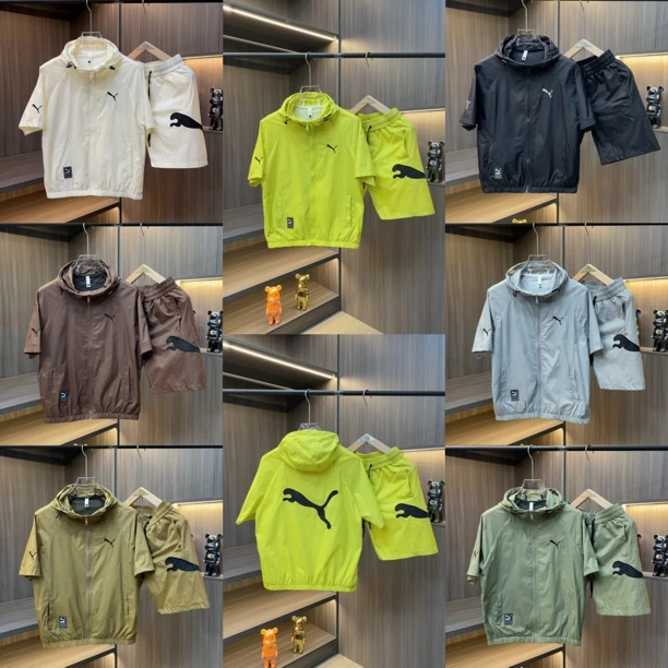 2025.夏季薄款刺绣百搭连帽短袖套装.（8205）