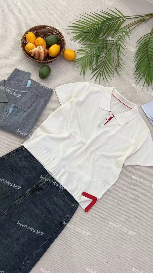 【个性翻领】246简约大气个性渲染边透气翻领短袖