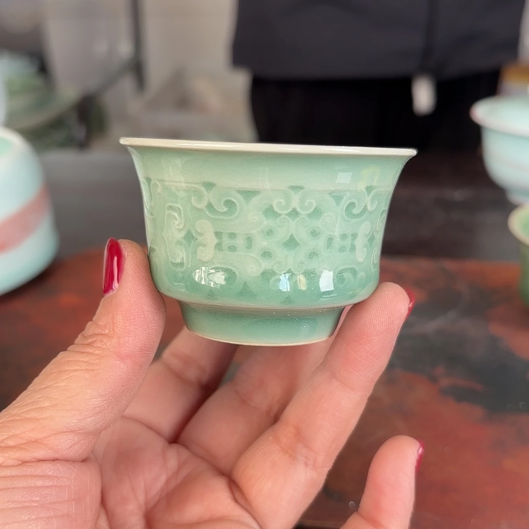 龙泉云间青瓷小米茶器