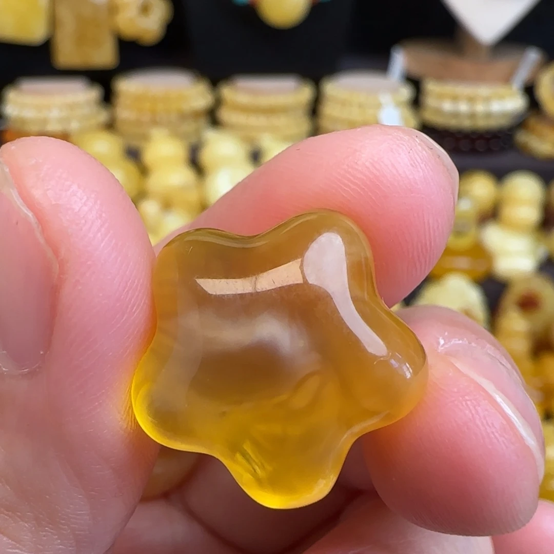 琥珀未镶嵌吊坠(不含链)天然蜜蜡星星