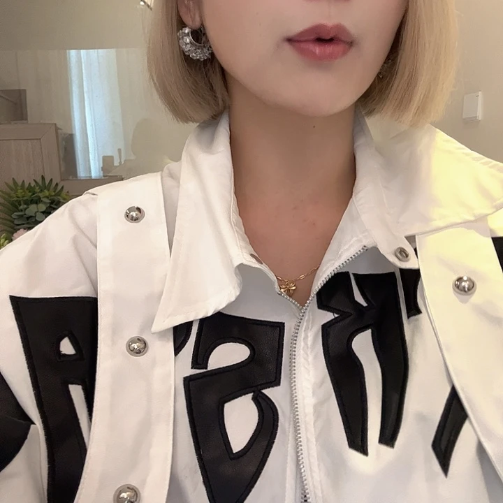 *****白色机车外套韩版