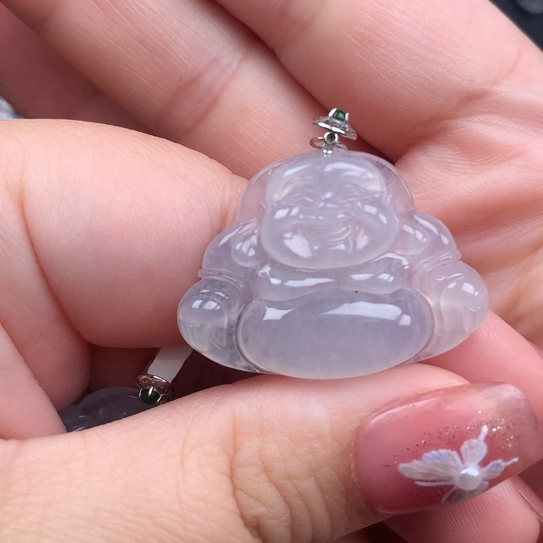 漫***】翡翠18K金镶嵌颈饰