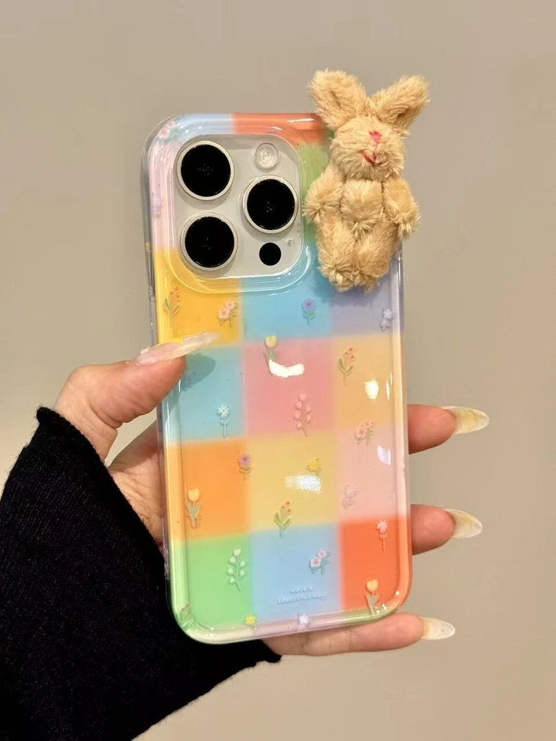 多色拼接适用苹果16/15手机壳iphone13pro12女14小米oppo华为vivo