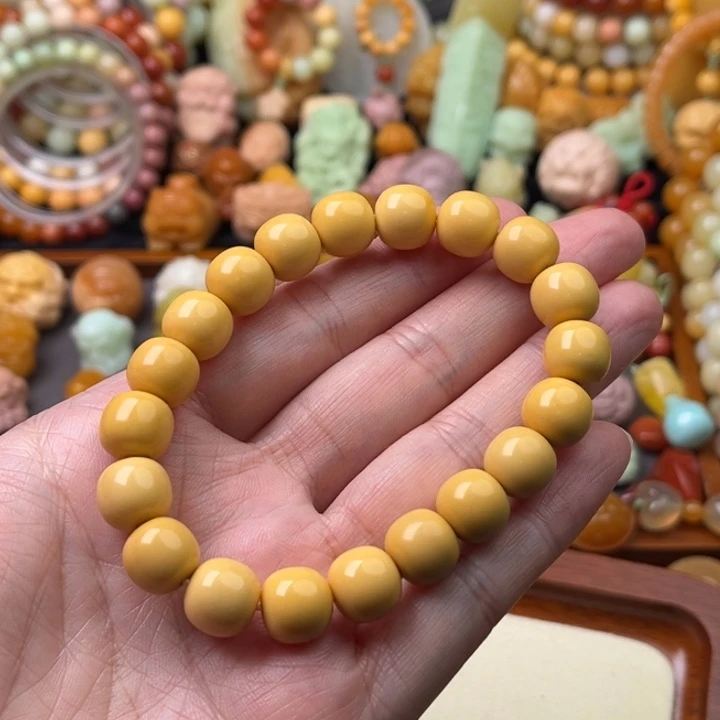 石英质玉（缅黄）未镶嵌珠宝半成品