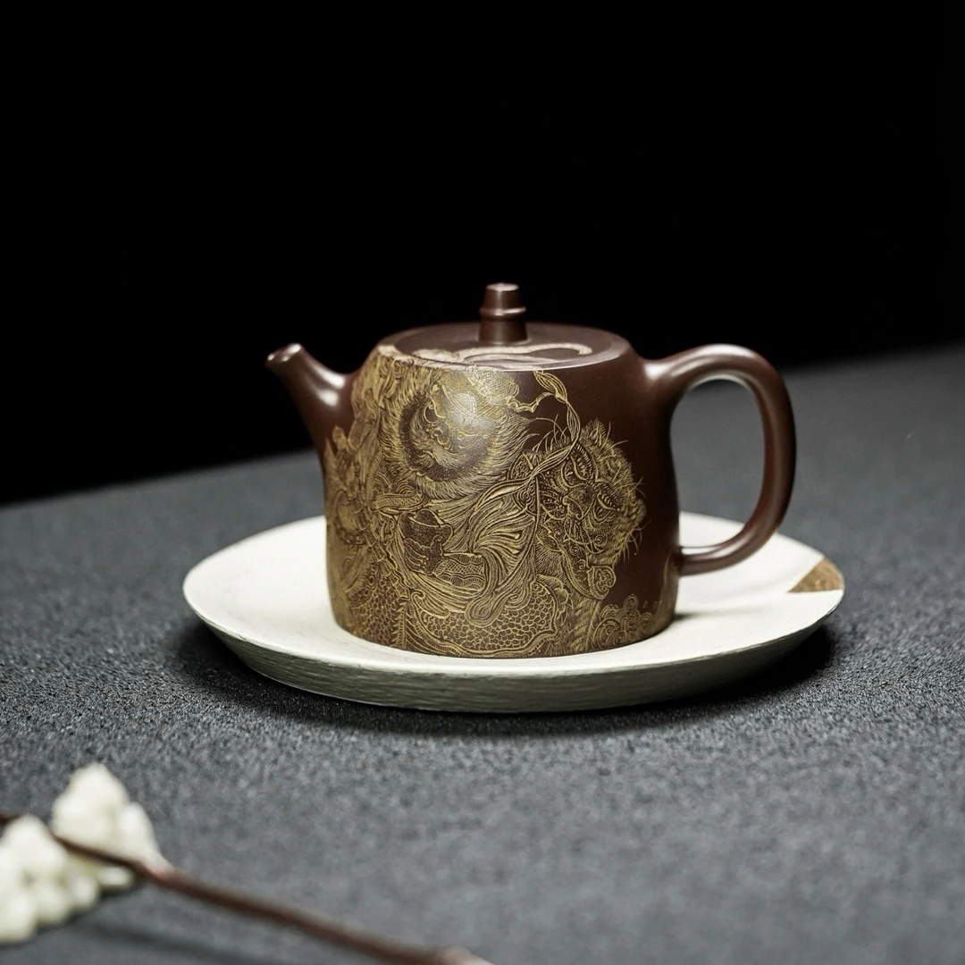 宜兴紫砂壶 黑虎玄坛第一财神赵公明 大汉铎·紫泥精工·450 全手工