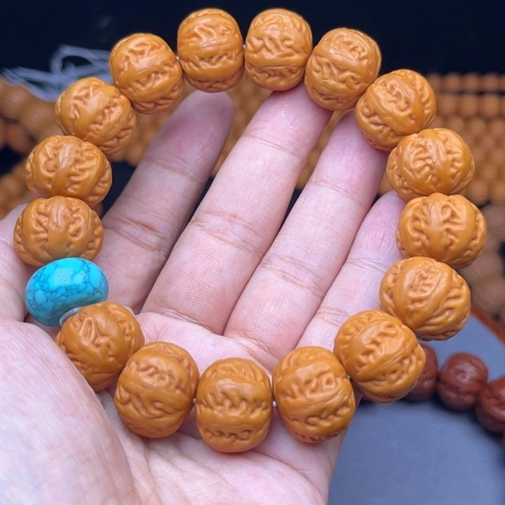 猴头核桃吊坠17麻花串绿