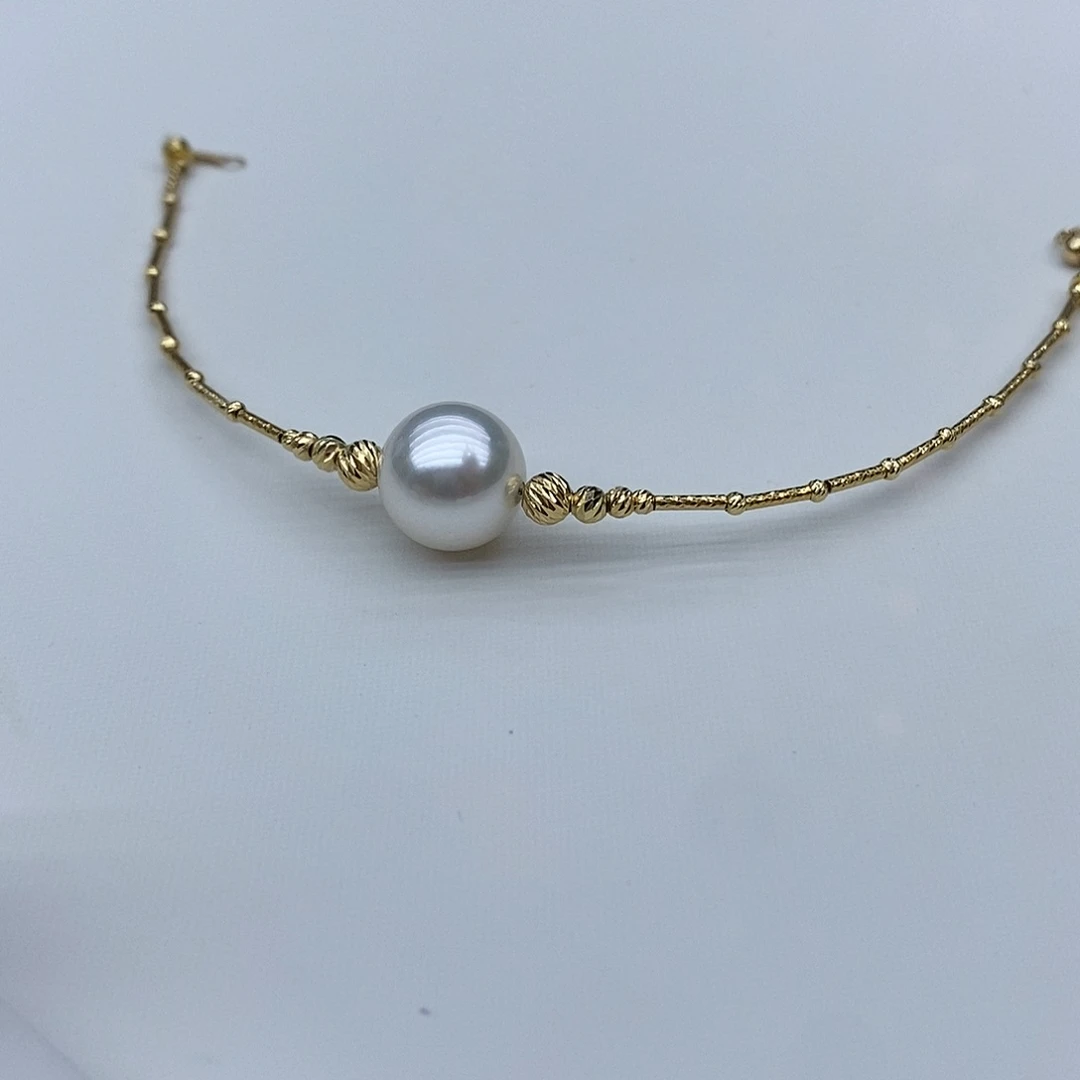 海水珍珠手绳18K金镶嵌