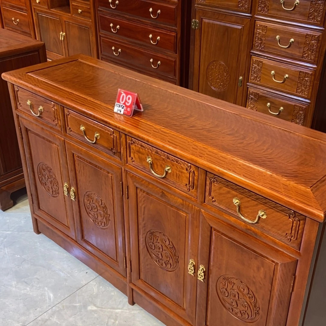 果***然花梨木类柜类家具四门雕花09
