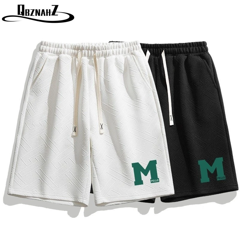 字母印花短裤男士夏季薄款直筒宽松运动潮流沙滩慵懒休闲五分裤子