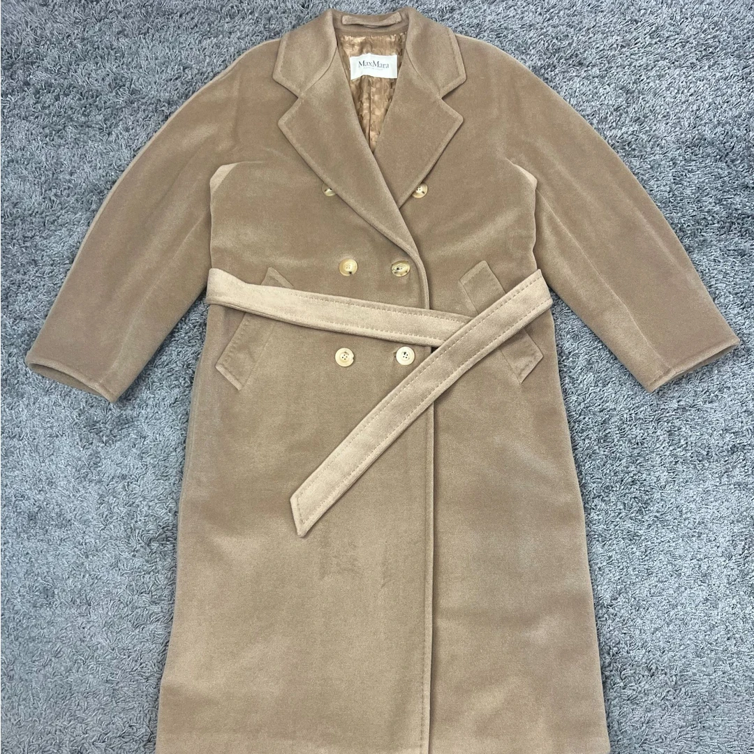 95新 MaxMara 240868/34码/101801金丝绒中长款大衣/31000