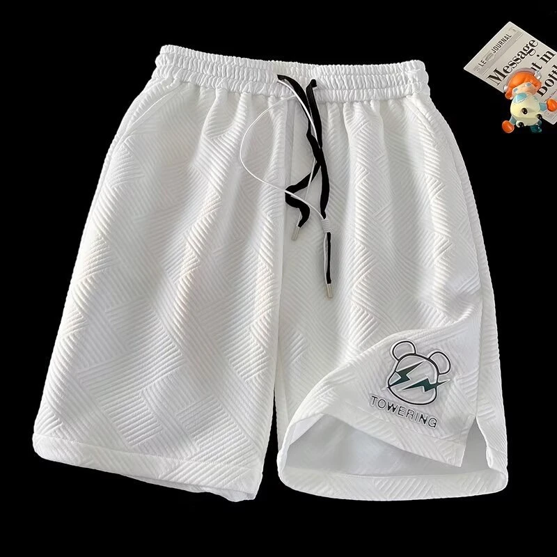 薄款冰丝速干短裤男士夏季白色五分美式潮牌夏天男生高级休闲裤子