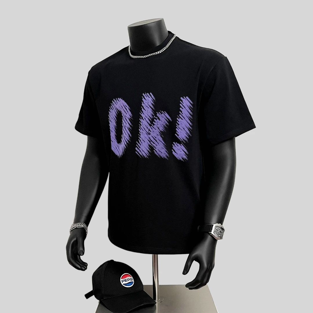 特大码t恤男200-300斤原创设计手绘字母涂鸦印花美式男