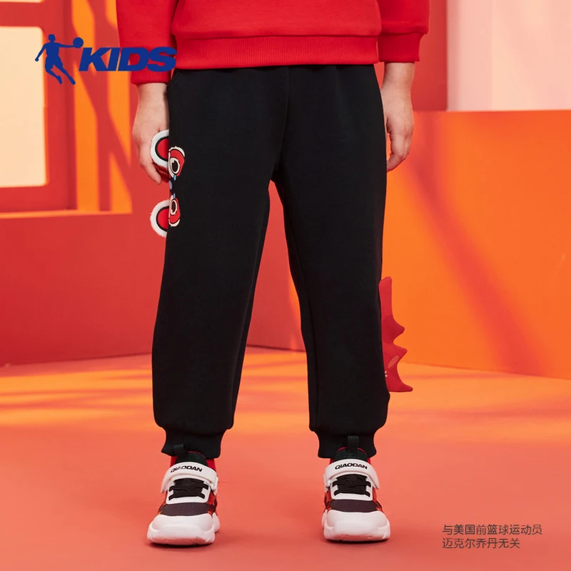 商场同款乔丹童装儿童新年裤子2025春季新款蛇年小童休闲醒狮长裤