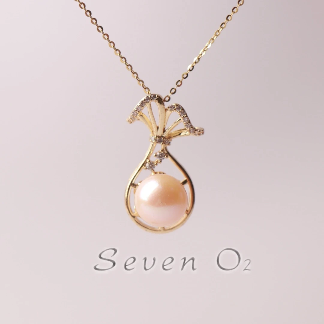 S925钱袋福袋百搭天然珍珠吊坠