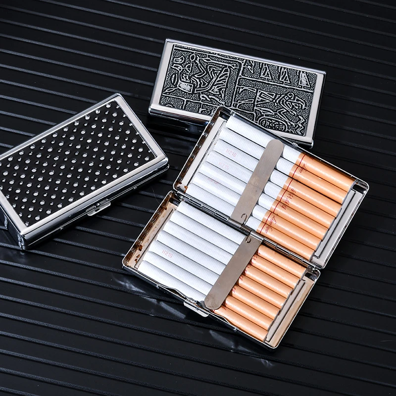 不锈钢烟盒粗支中支细支通用收纳防潮抗压便携厂家批发跨境