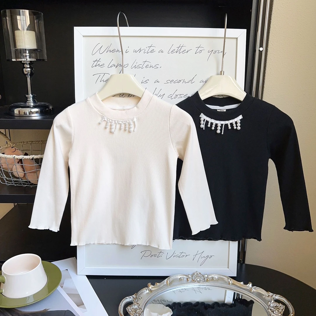 女童长袖T恤打底衫春秋季新款宝宝时尚百搭洋气上衣打底衫AQA157