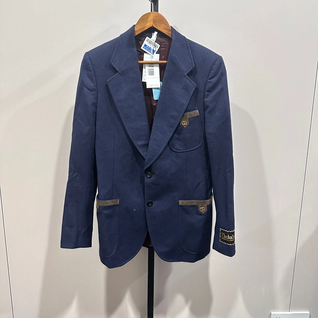99新 GUCCI/古驰 蓝色西装外套 48码