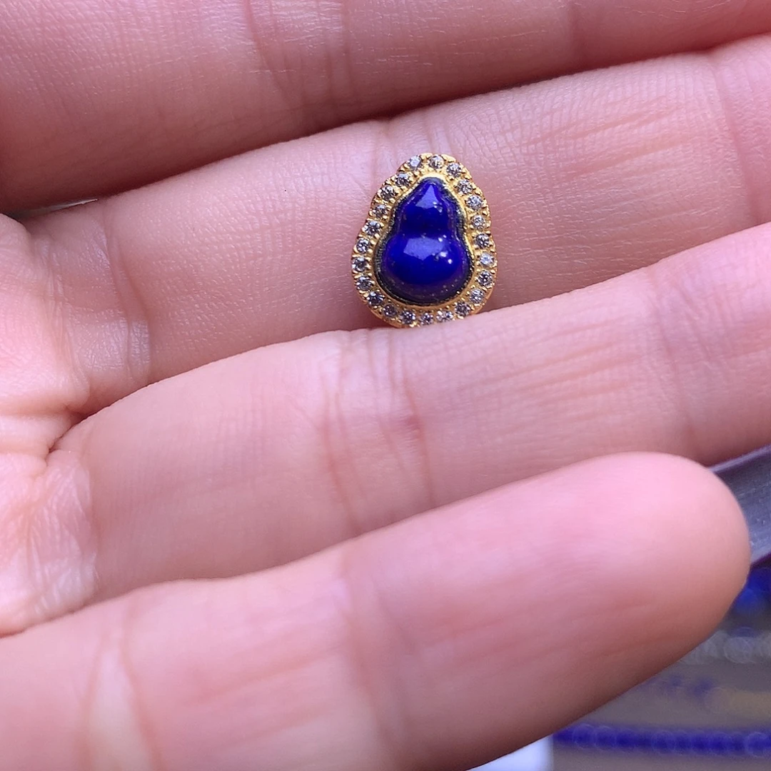 平***儿青金石银S925镶嵌葫芦