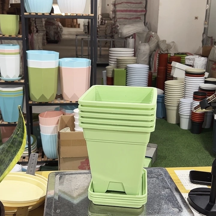 正品方盆口16高18混色5只带托