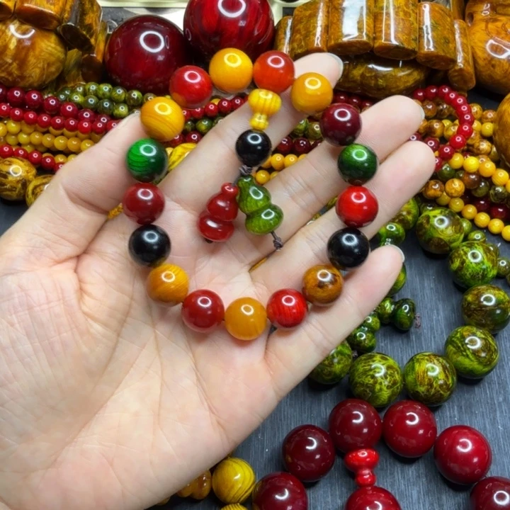 松木琥珀木文玩手串