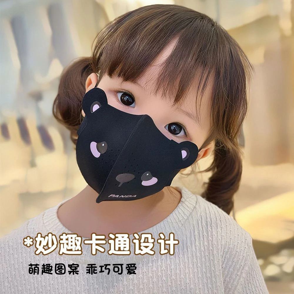 新款可爱小熊冬季儿童保暖口罩 防风骑行面罩3D立体卡通宝宝口罩