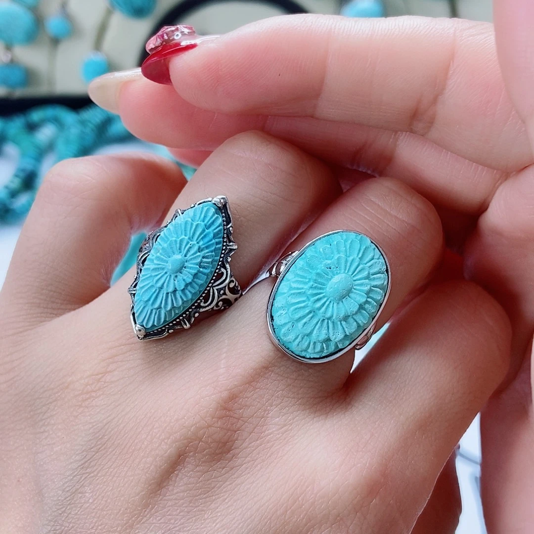 森***吉绿松石未镶嵌珠宝奇石