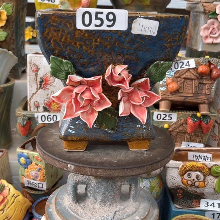 紫砂花盆粗陶材质多肉花盆