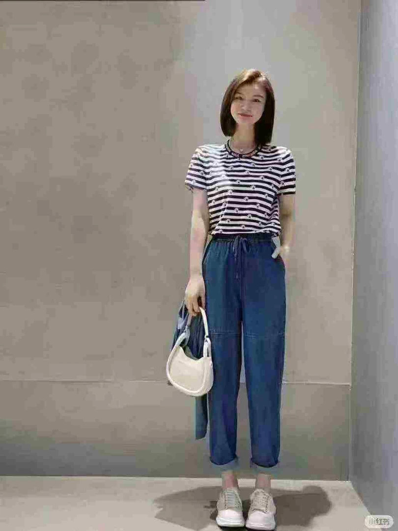 不支持退换/减龄T恤条纹圆领5300313