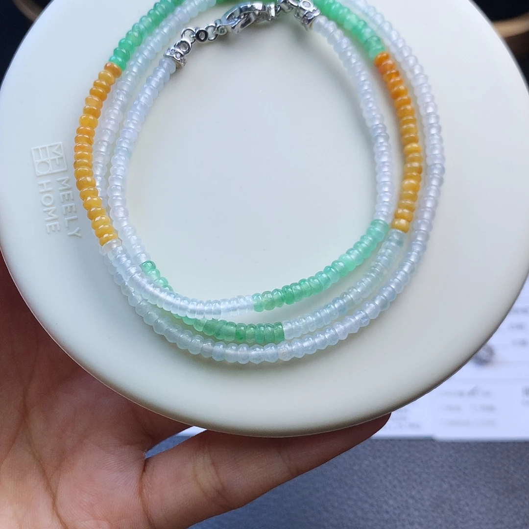 翡翠未镶嵌挂件48小时鉴赏期  珠链卡3.5mm