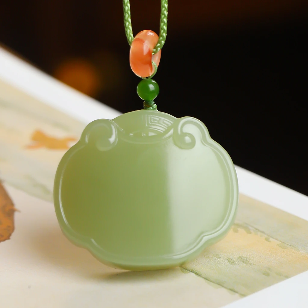 天然和田玉晴水如意锁平安锁女款项链礼物