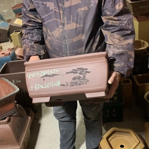 紫砂花盆手工制作