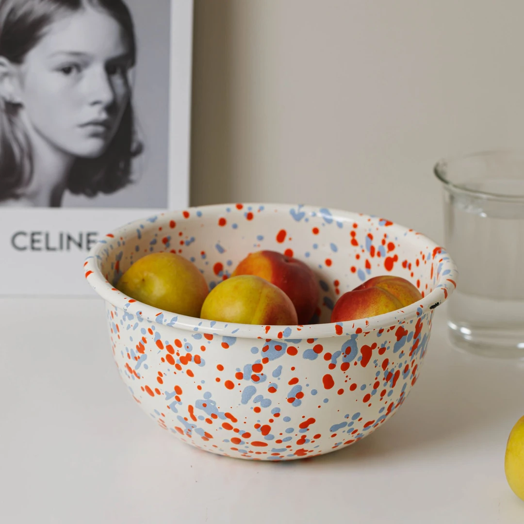 设计师款 少量库存！ 20厘米橙蓝泼墨 沙拉碗 可加热 耐高温